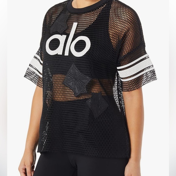ALO Yoga Black and White Jersey Top - Picture 1 of 6